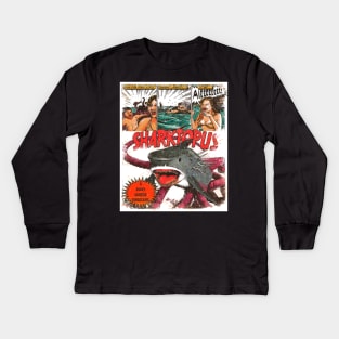 Sharktopus Lobby Poster Retro wash edition Kids Long Sleeve T-Shirt